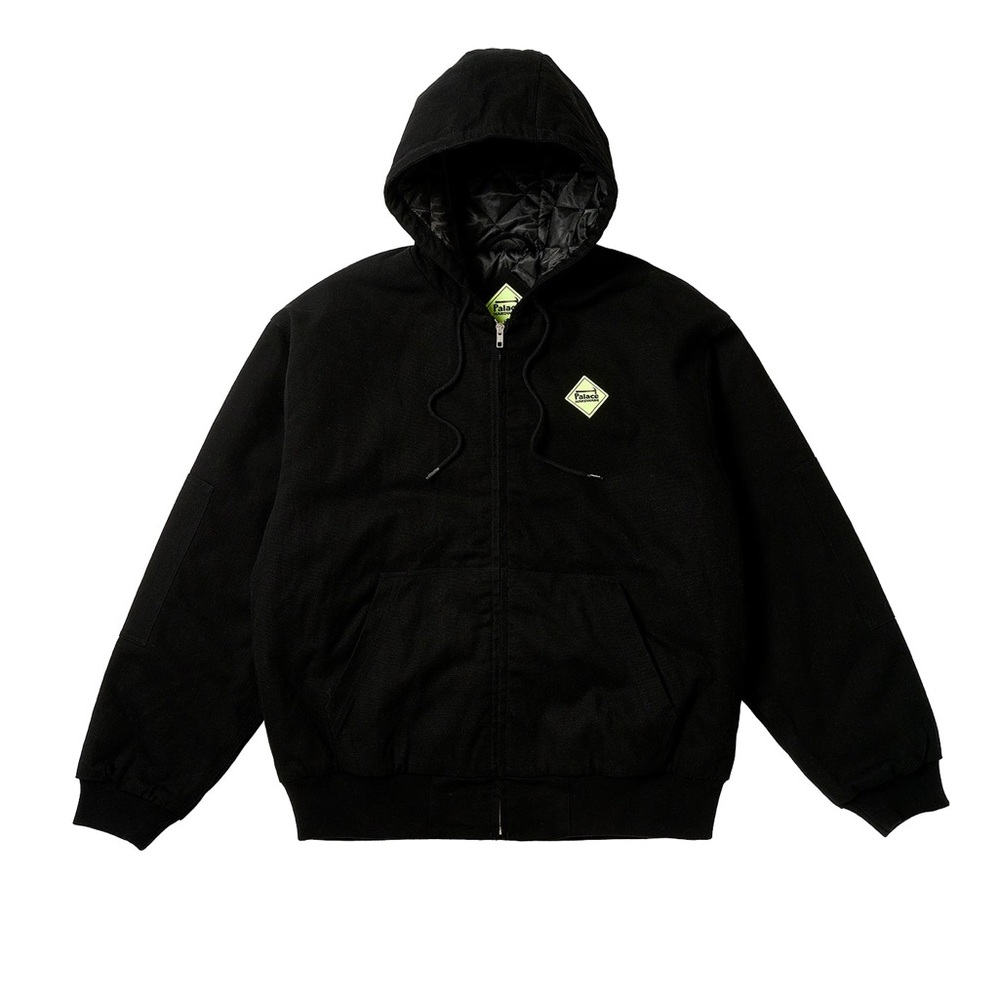 PALACE HARDWARE HOODED WORKWEAR JACKET BLACK Size XL Cotton Canvas